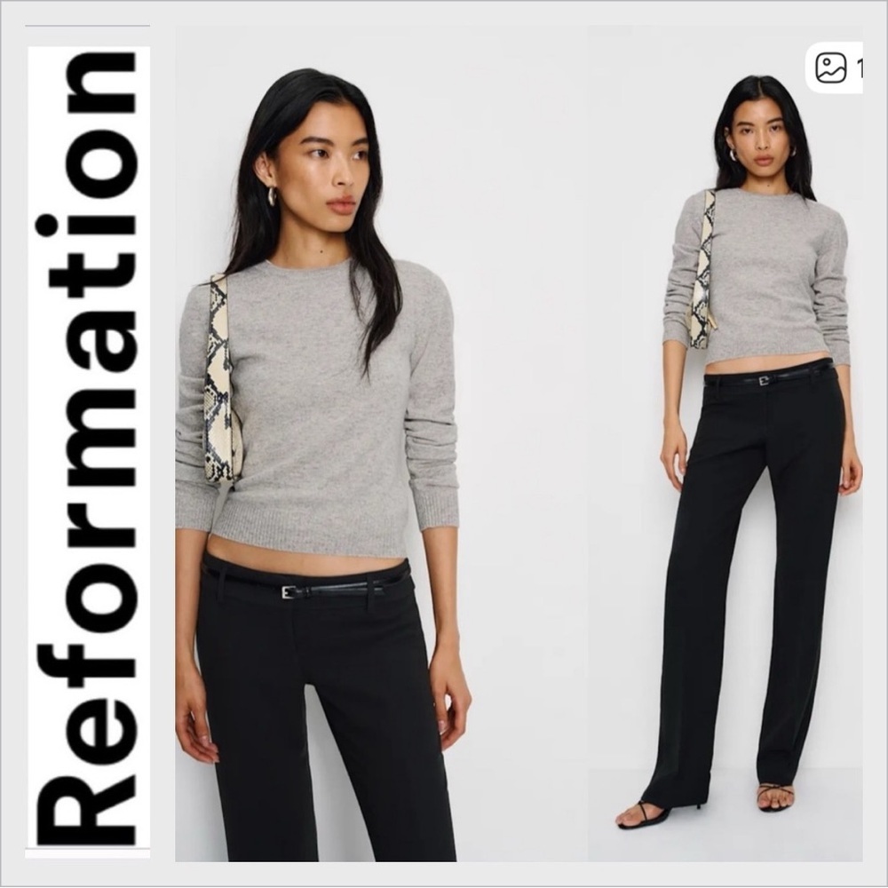 REFORMATION Lian Cashmere Greige  Sweater S